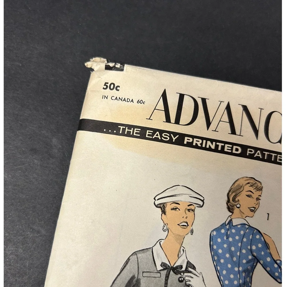 Vintage 1950's Advance 8112 Sewing Pattern Misses‎ Dress Size 16 HTF RARE